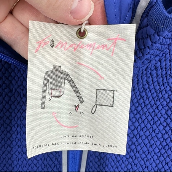 FP Movement Free People Smock Show Packable Run Jacket Dark Blue Indigo L NWT - Picture 3 of 9